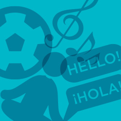Icon representing enrichment activities including music, soccer, and yoga